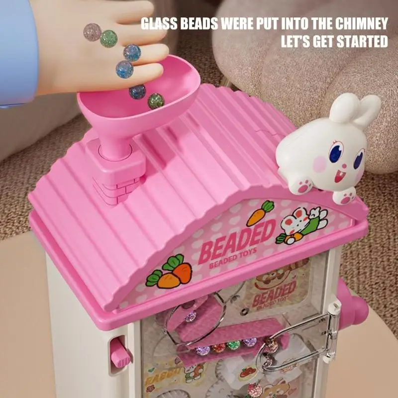 Creative อัตโนมัติเครื่องต๊าปเกลียวลูกปัดชุดของเล่น 400 ลูกปัดสีสันสดใสสำหรับเด็ก DIY สร้อยข้อมือหัตถกรรมชุด A2UB