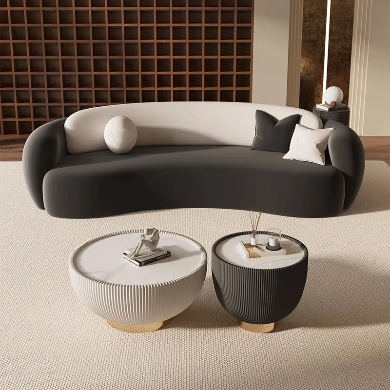Canapé moderne Simple noir incurvé design esthétique salon canapés loisirs inhabituels relaxant Muebles meubles de Hall d'entrée