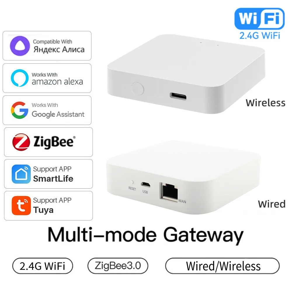 Tuya Multi‑Mode Gateway ZigBee 3.0 WiFi Bluetooth Mesh Hub Smart Home Automation Remote Controller Bridge Work With Smart Life A