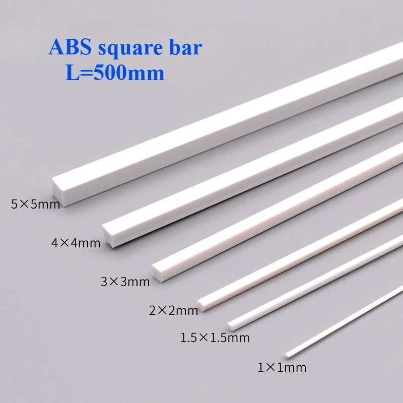 10/20pcs ABS White solid Square Plastic Rod bar For Architecture Model Making Model Material DIY Accessories Cutting Supplies