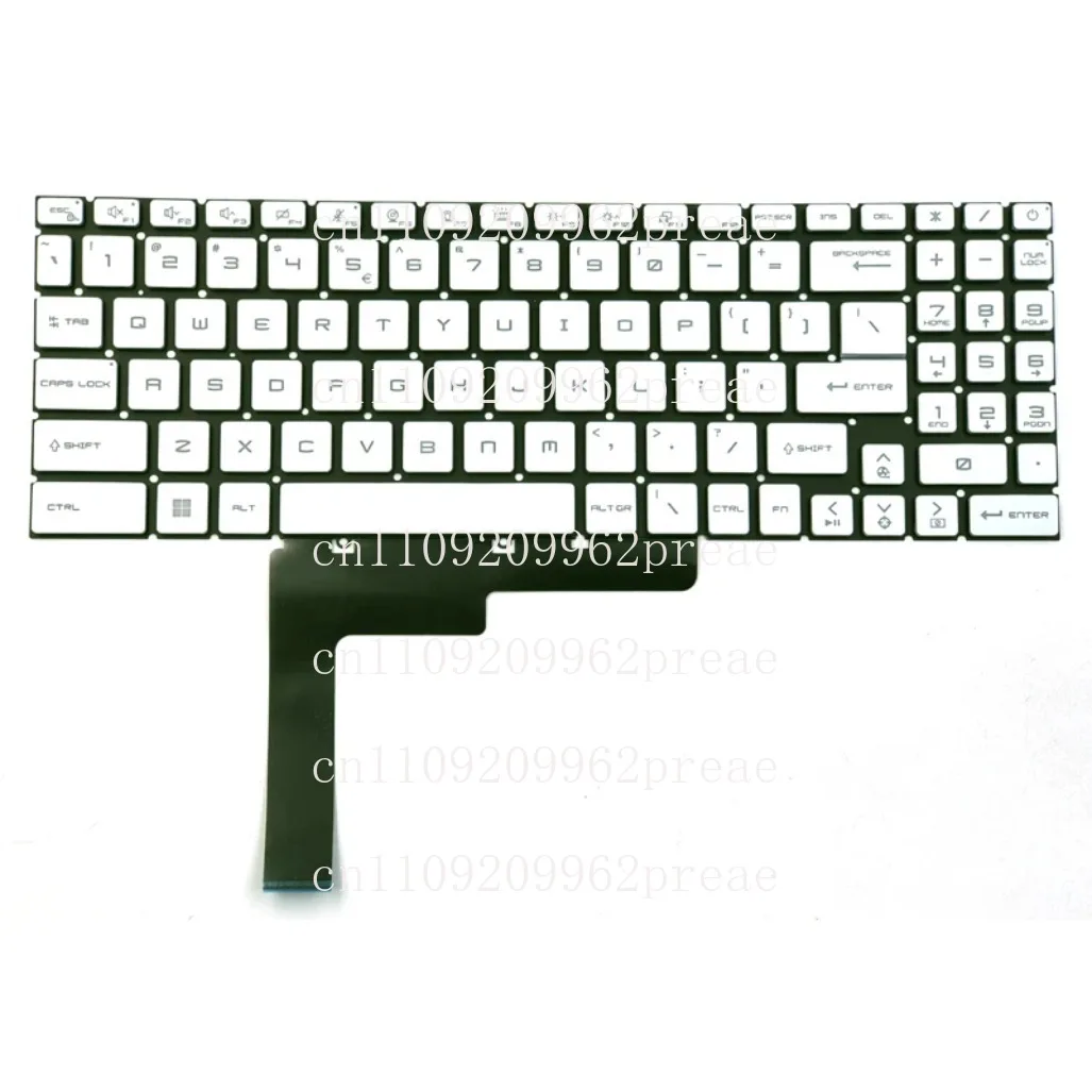 

For MSI Sword 15 A11SC/A11UC/A12VE/A12UD & Sword 17 A11SC/A11UD/A12UD/A12UE/A12VF (MS-1585) US Layout White Keyboard Backlit