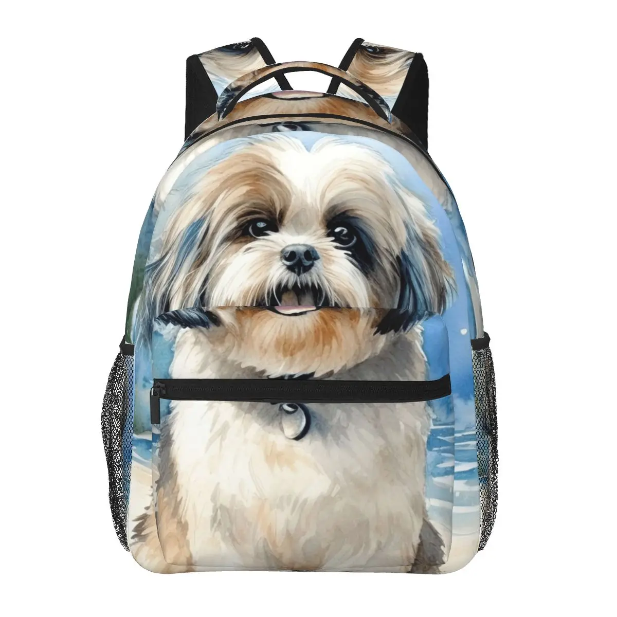 

Shih Tzu On The Beach Backpacks Boys Girls Bookbag Students School Bags Cartoon Kids Rucksack Shoulder Bag Large Capacity