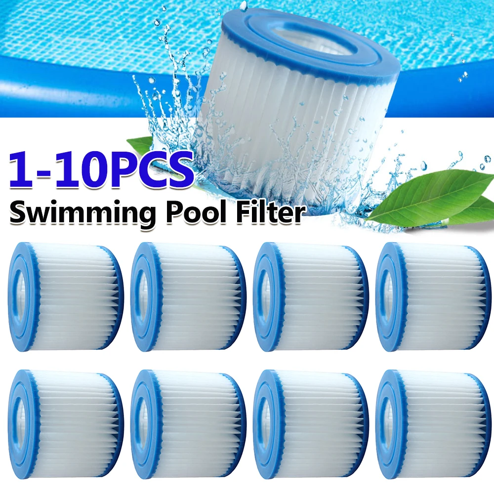 1-10pcs Pool Water Filter Cartridges Type VI Spa Filter Cartridge Soft Rubber Ends Pool Filter for Bestway Flowclear Filter Part