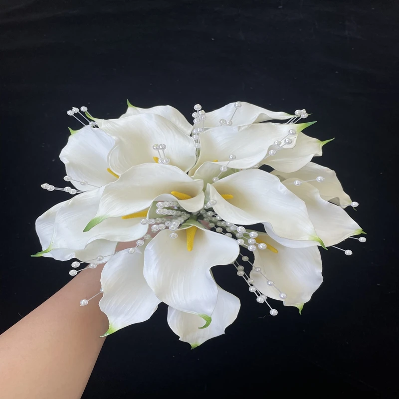 wedding New style white horseshoe lotus pearl chain bouquet