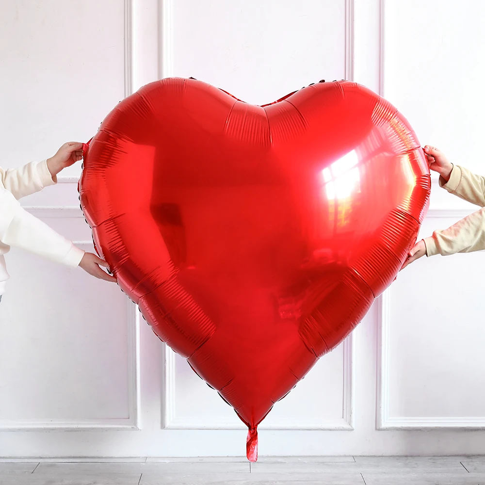 120cm Huge Red Heart Balloon Romantic Large Heart Foil Helium Balloons for Valentine's Day Wedding Anniversary Party Decorations