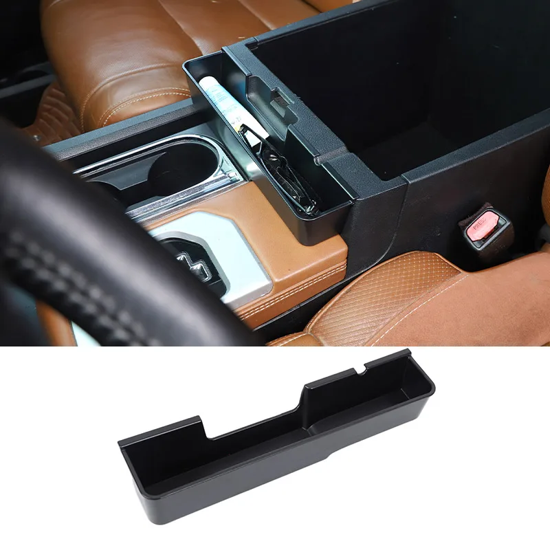 Für Toyota Tundra 2014-2021 ABS Schwarze Auto-Armlehnenbox Vordere Aufbewahrungsbox Multifunktionale Aufbewahrungsbox Auto-Innenausstattung