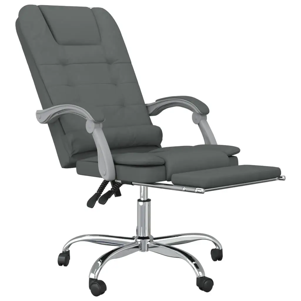 Ergonomic Dark Gray Fabric Massage Reclining Office Chair for Comfort