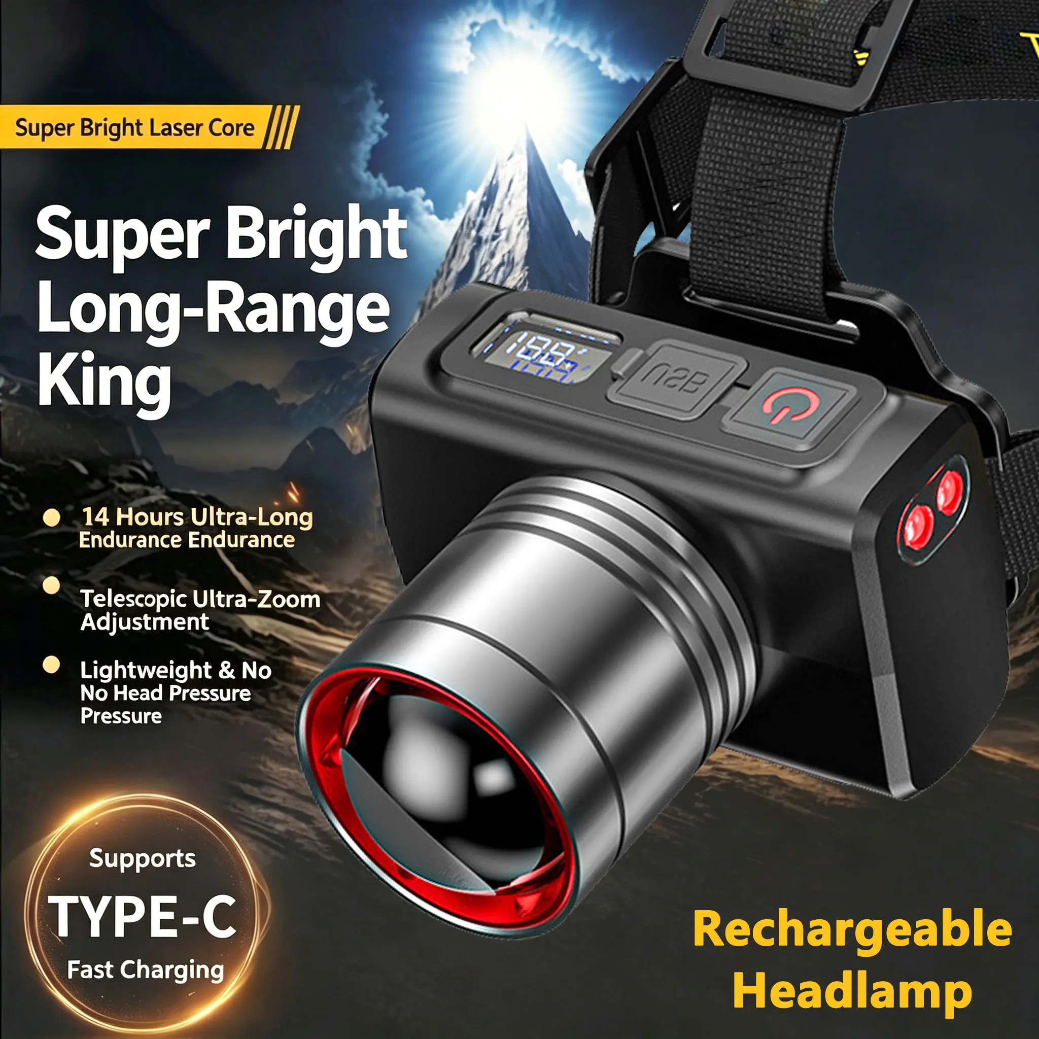 

USB Rechargeable Headlamp Super Bright Head Light Motion Sensor Front Led Head Flashlight Waterproof Outdoor Camping Flashing