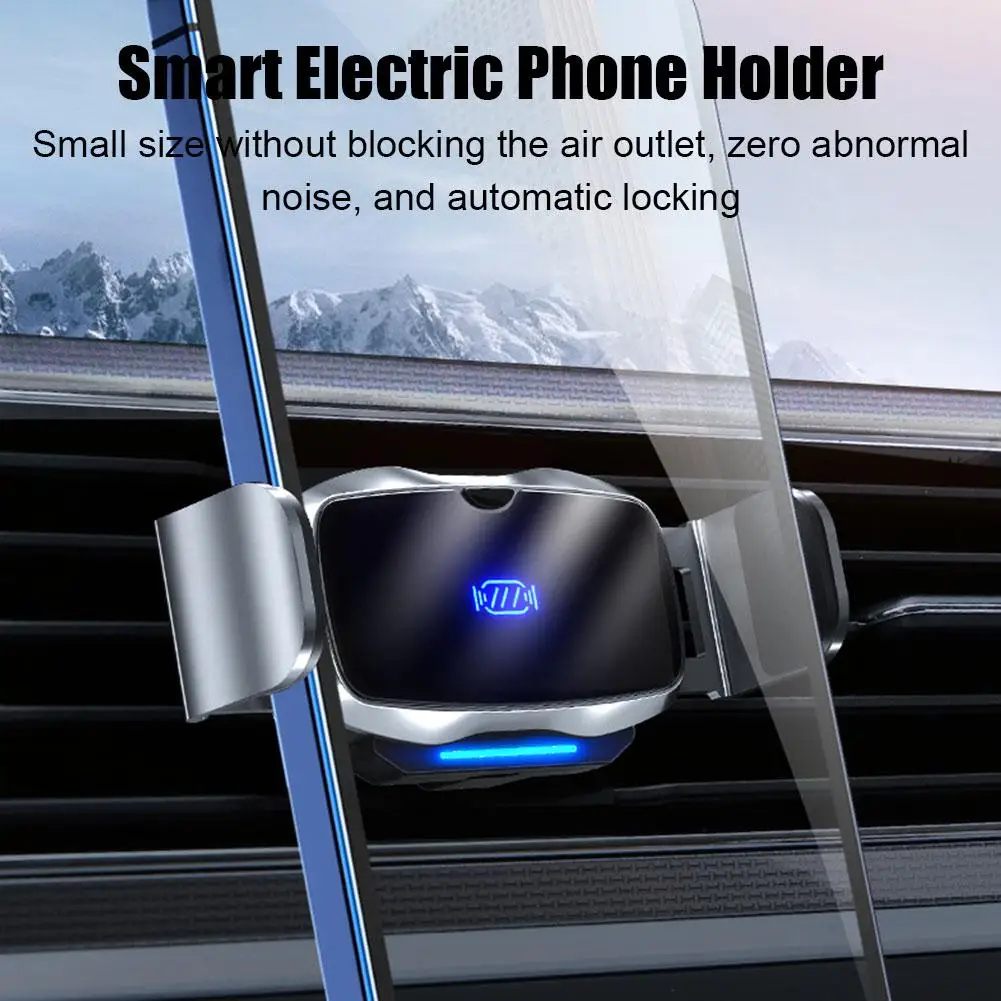 D7 Car Electric Mobile Phone Bracket Metal Induction Opening Closing Air Outlet Navigation Mount Holder Bracket Phone Magic Clip