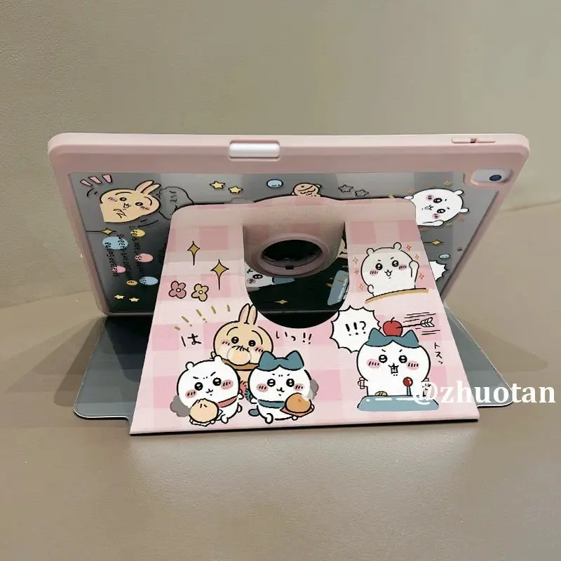 Kawaii Hachiware PU iPad-Hülle Cartoon Chiikawa Usagi Anime für iPad Pro2025 11 Air7 8 Schutzhülle Sturzsicher Niedliches Mädchen-Festtagsgeschenk