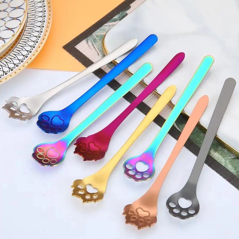 

1PC Stainless Steel Funny Cat Paw Teaspoon Kitchen Tableware Dog Paw Spoon Coffee Spoon Dessert Tea Accessories