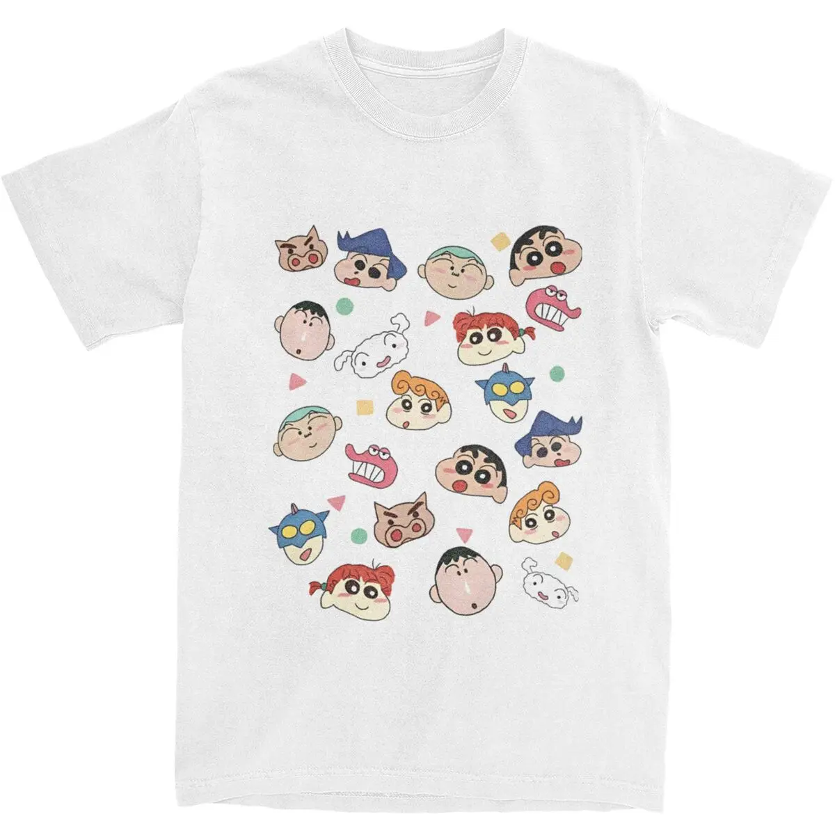 School Friends Shin Chan T Shirts Cotton Top Tees Summer Vintage Short Sleeve T-Shirt O-Neck Fashion Print Tee Shirt 4XL 5XL 6XL