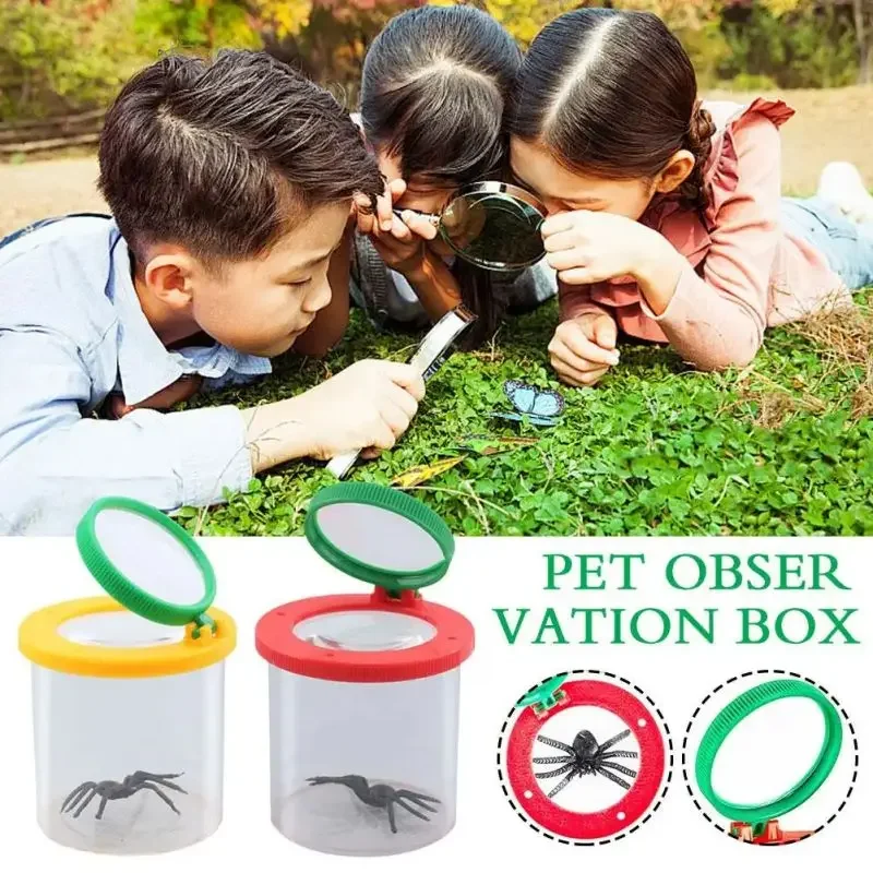 Portable Transparent Insect Observation Cup Snap Insect Magnifying Cup Multiplex Insect Viewing Magnifying Bottle For Children