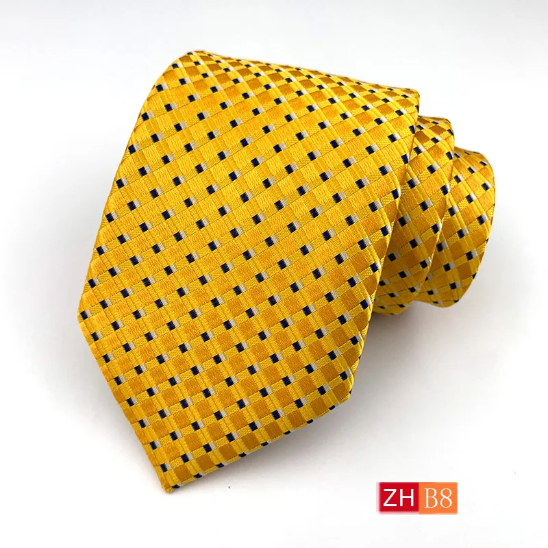 Fashion Business Men\'s Silk Tie 8cm Soft Novelty Necktie Solid Color Spots Ties for Men Dot Floral Bowtie Wedding Gift