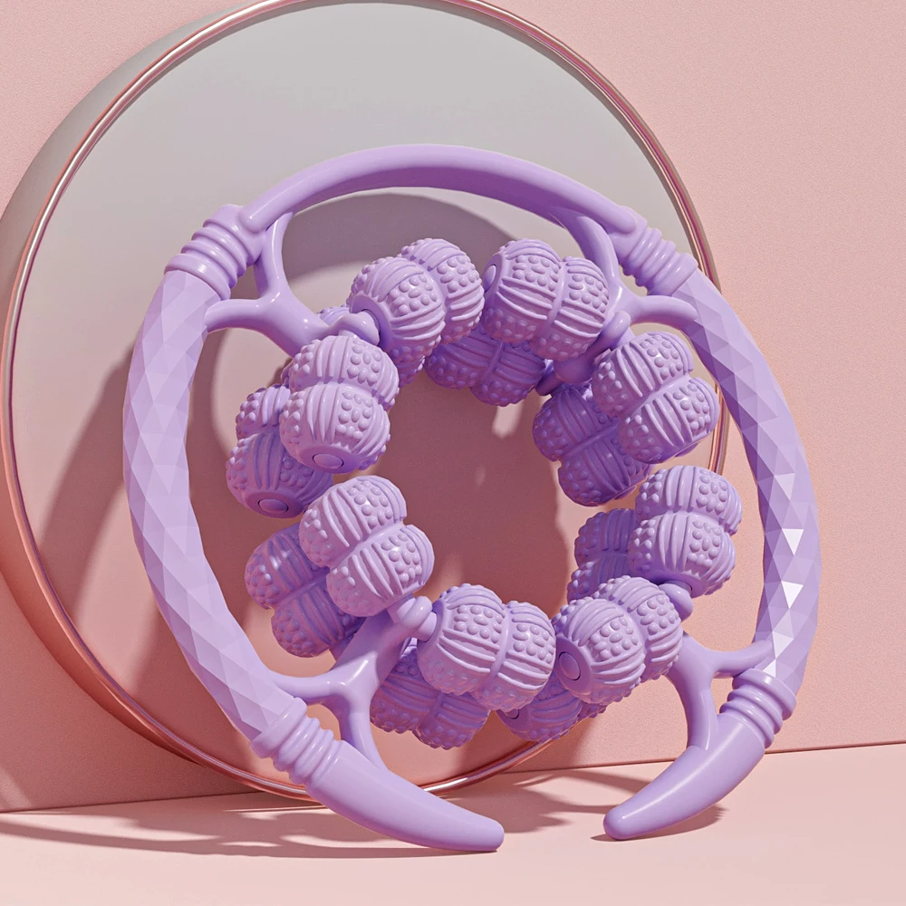 

1 шт., ручной ролик для массажа ног, расслабляющий ролик, 32 колеса, целлюлитный ролик, расслабляющий мышцы, круглые зажимы, массаж ног