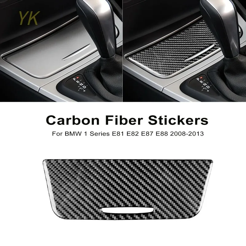 

For BMW 1 Series E81 E82 E87 E88 2008-2013 Carbon Fiber Stickers Gear Shift Panel storage Box Cover Styling Interior Accessory