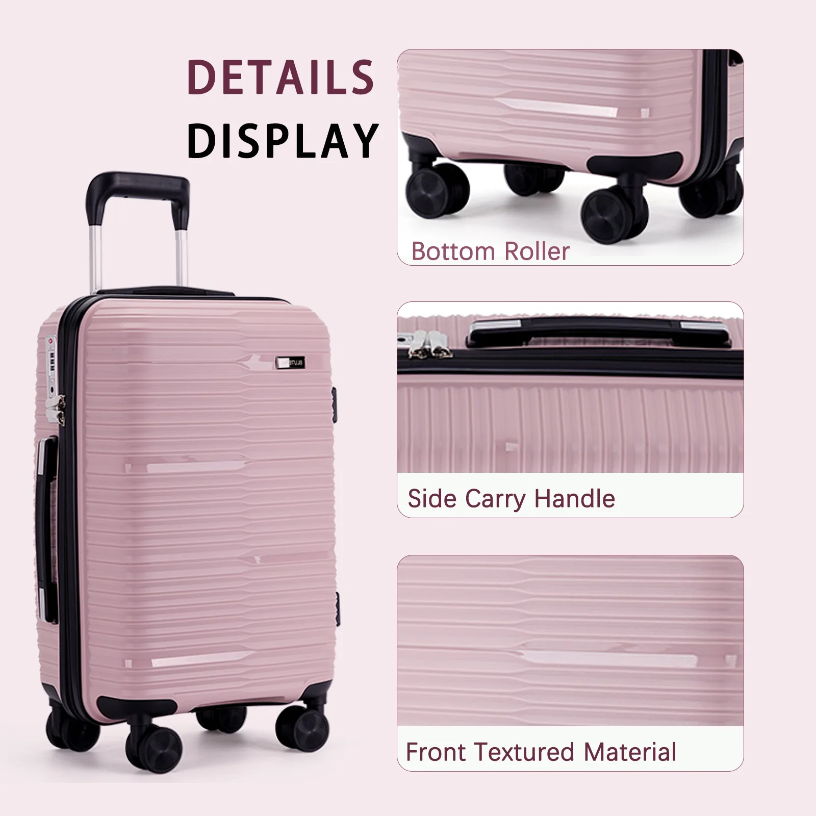 3PCS Suitcase with Wheels, Carry on Luggage 22x14x9 Airline Approved, 20 24 28 Inch Travel Suitcase Set 23 KG Large Hand Luggage