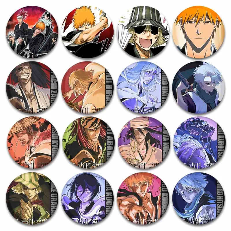 

Bleach Kurosaki Ichigo Toshiro Hitsugaya Kokuto Enamel Pins Anime Brooches Hat Clothes Badge Jewelry Accessories Gifts for Kids