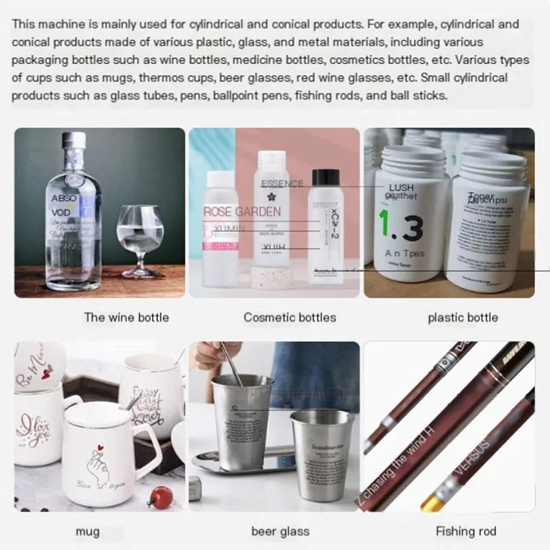 آلة طباعة الشاشة المنحنية اليدوية زجاجة رذاذ أسطوانية مخروطية زجاجة مستحضرات التجميل كوب معزول طاولة طباعة الشاشة المنحنية