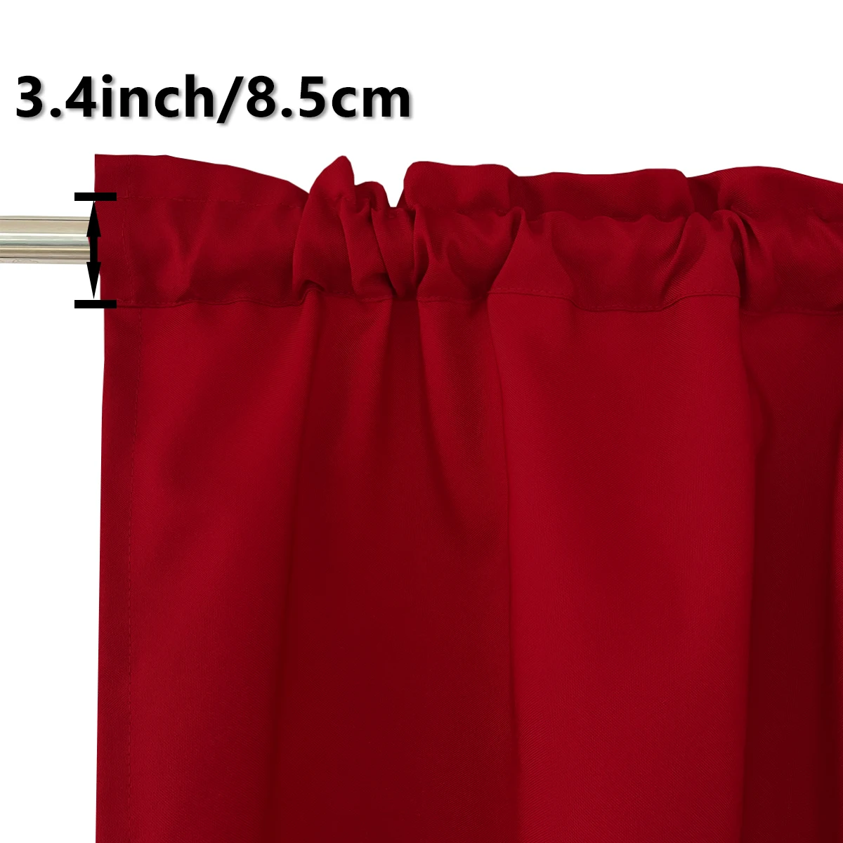 1PC, Valance Cafe Window Rod Pocket Curtain, Woven Fabric Short Valance Curtain For Home Room Kitchen Living Room Decoration