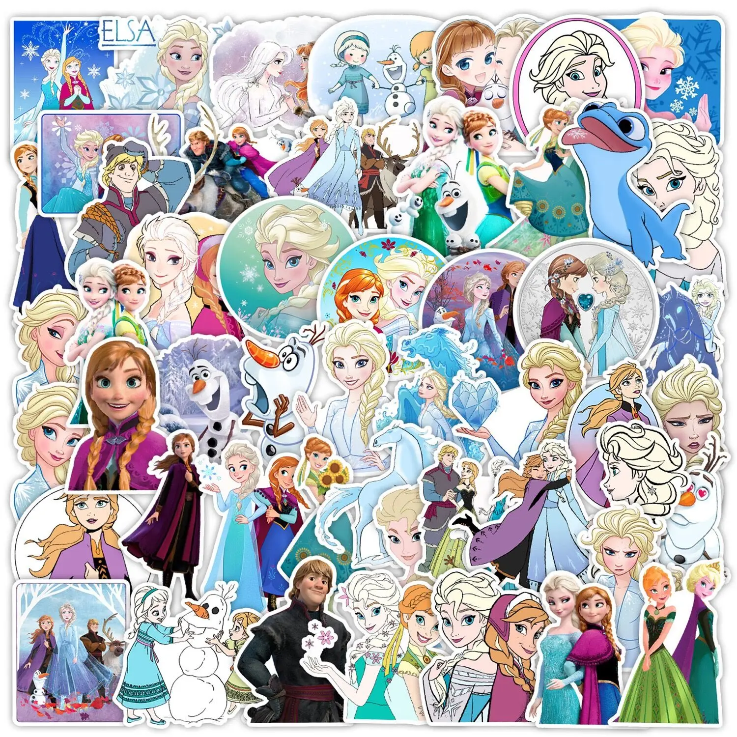 10/50pcs Disney Frozen Princess Elsa Anime Stickers Kawaii Decals for DIY Notebook Bike Car Aesthetic Graffiti Sticker Gift Toy