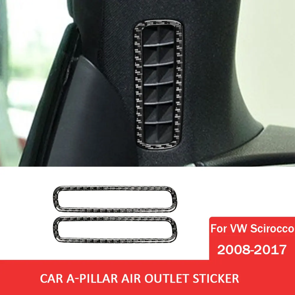 

Car A-pillar Air Outlet Trim Sticker for Volkswagen VW Scirocco 2008-2017 Carbon Fiber Decal Cover Auto Interior Accessories