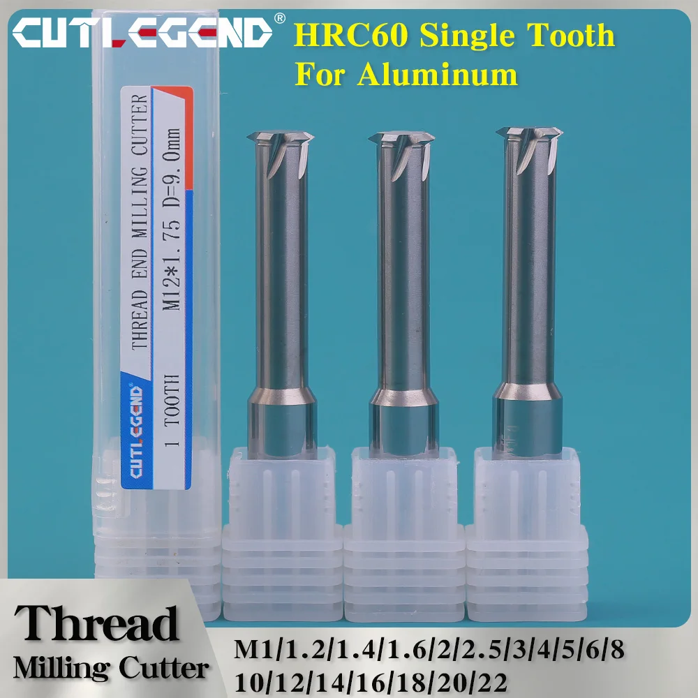 

CUTLEGEND M3 M5 M6 M8 M10 HRC60 Tridentate Thread Cutter Bit Single Teeth Aluminum Processing Tungsten Steel Alloy Thread Mills