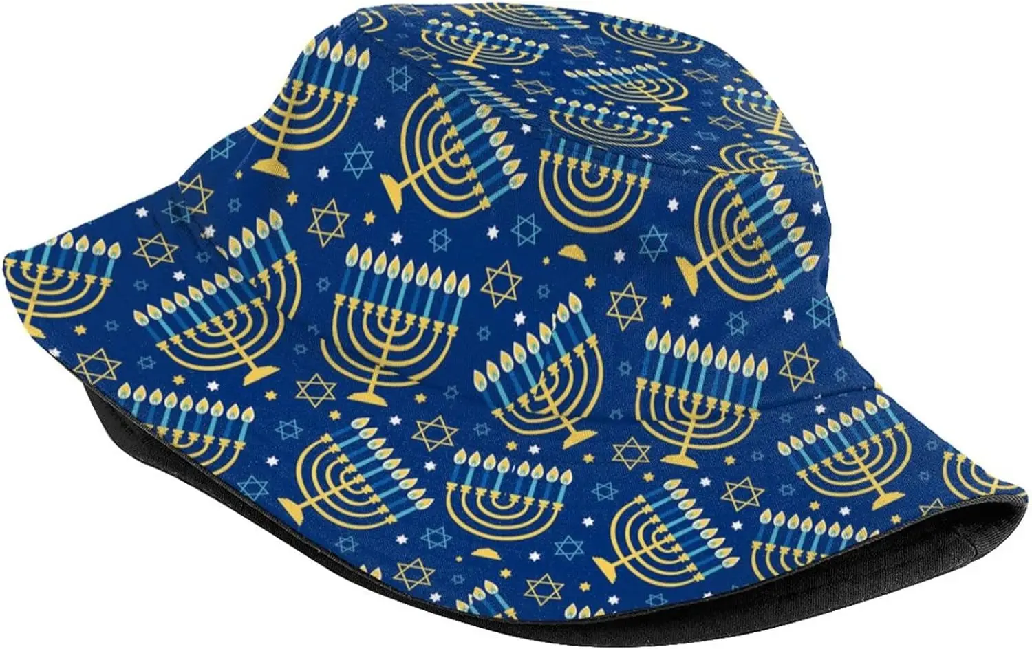 Funny Hanukkah Menorah Bucket Hats for Women Men Packable Summer Beach Sun Hats for Travel