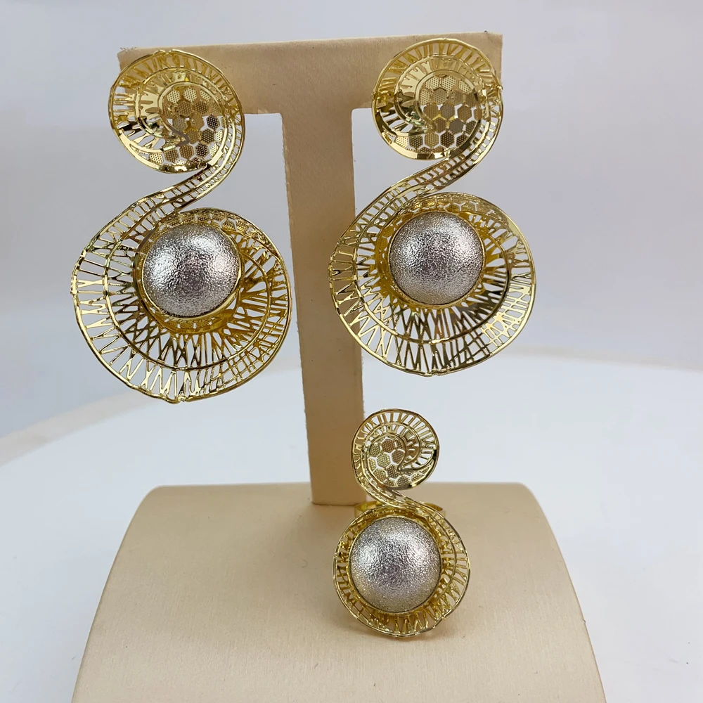 EMMA موضة 4 قطعة Waterdrop الفاخرة البرازيلي مجموعات مجوهرات للنساء حفل زفاف دبي مجموعات مجوهرات الزفاف FHK20776