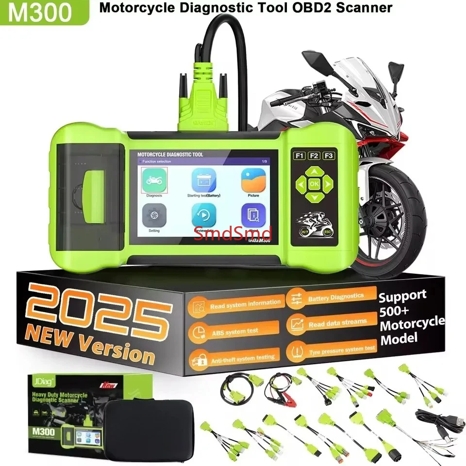 M300 Full Version Motorcycle Diagnostic Scanner OBD2 Motor Diagnose Tool Code Reader ABS Motorbike Battery Tester