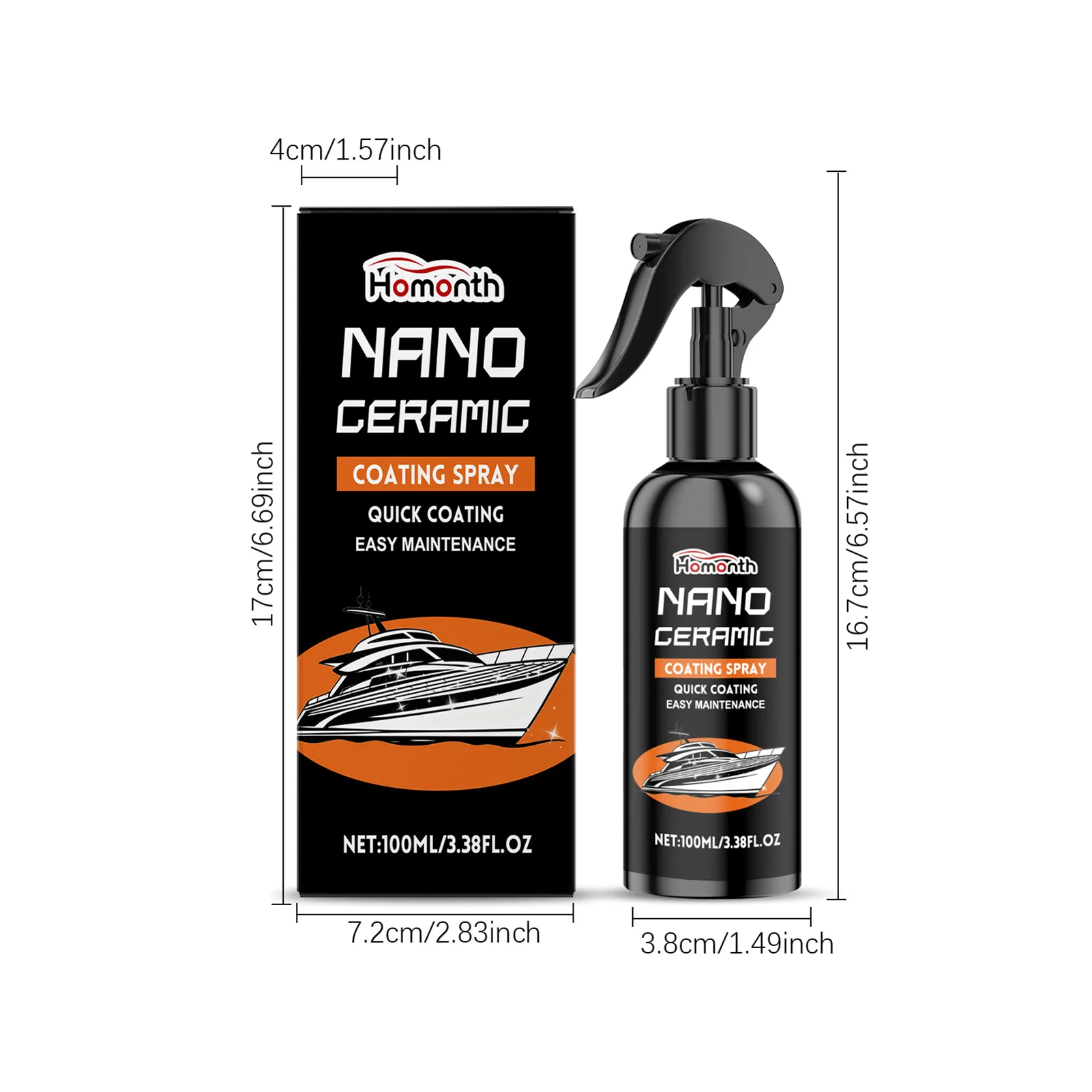 Car Paint Nano-ceramic Coating Spray Ultimates Hydrophobic Protection & Shine. After Car Wash For Quick Detail