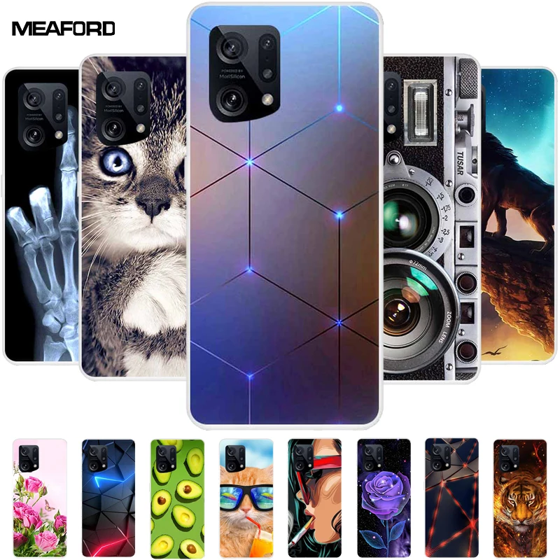 Soft TPU Silicone Clear Phone Cases para OPPO, tampa traseira, pára-choques de moda, OPPO Find X5, 5G, 5G