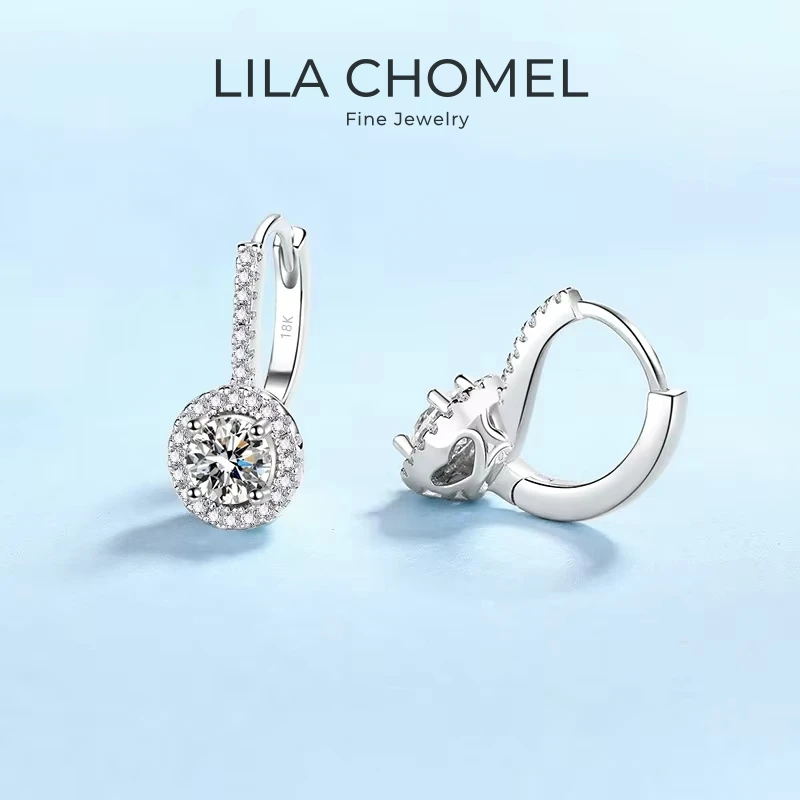 

Women Wedding 18K White Gold Valentine's Day Drop Earrings 1CT Moissanite Diamond Girl Birthday Gift PT950 Platinum Fine Jewelry