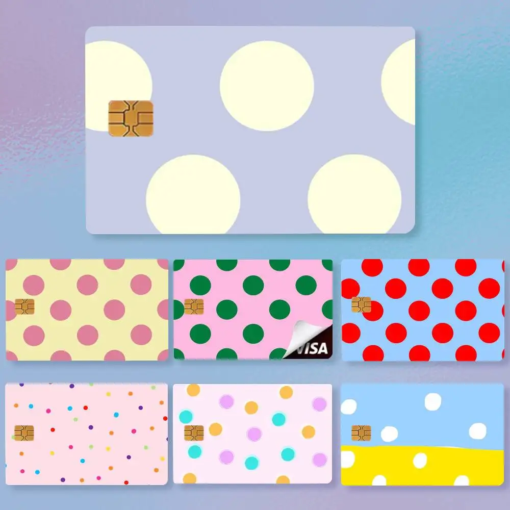 Simple Solid Color Polka Dot  Credit Card HD Stickers Premium matte film effectively prevents fingerprints and daily abrasion.