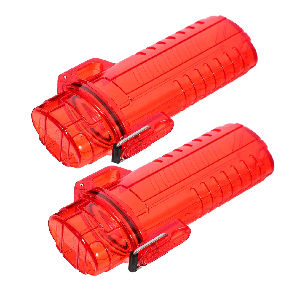 

2Pcs Lighter Case Protective Cover Camping Travel Holder Waterproof Smoke Accessories Portable Outdoor Flame Container
