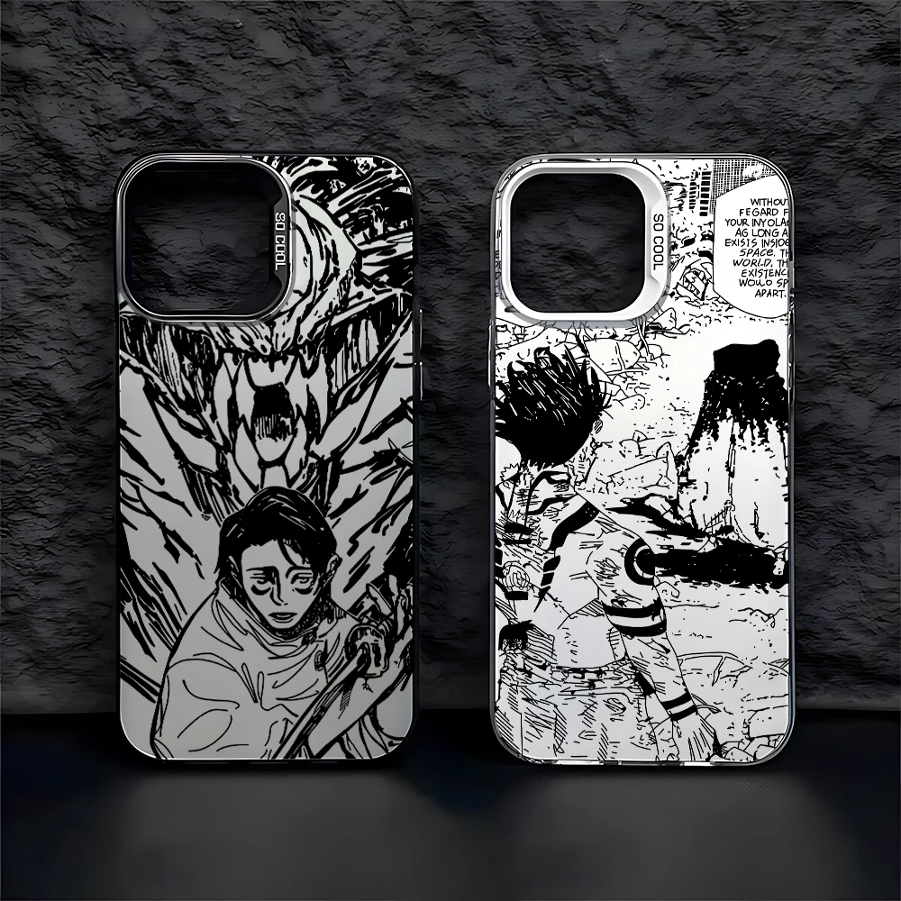 Black Anime Jujutsu Kaisen Case for Samsung A73 A72 A55 A54 A53 A35 A34 A33 A32 A30 A24 A23 A22 A14 A05 4G 5G Matte Shockproof