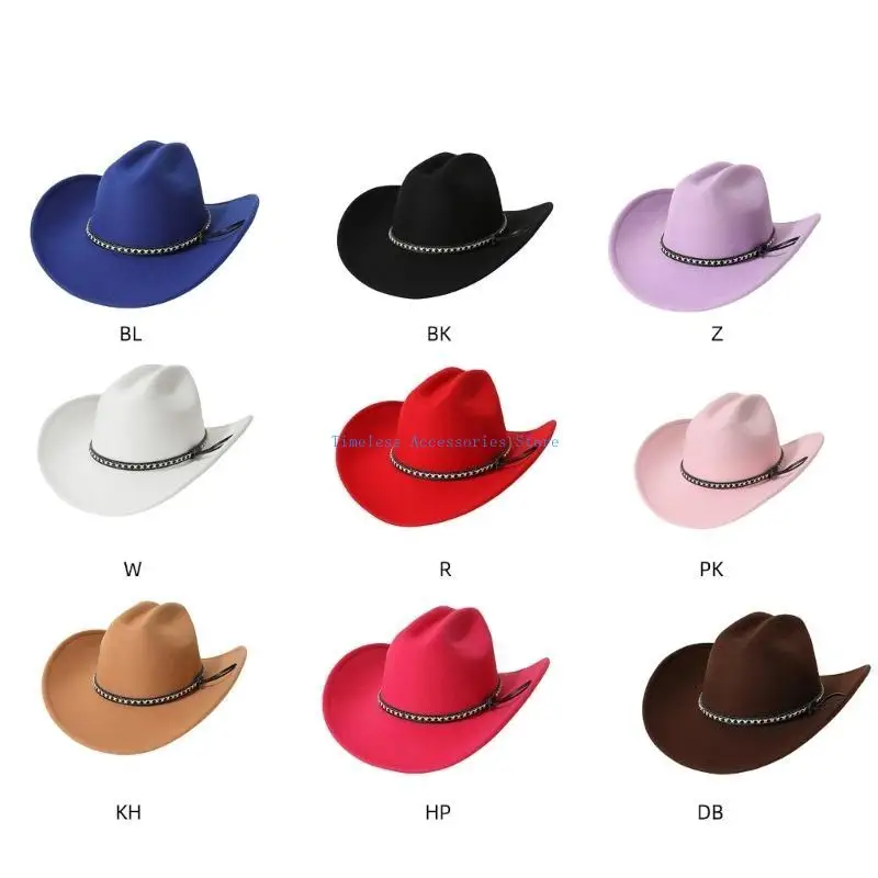 

97QE Comfortable Vintage Sun ShieldHat Widen Brim Western Hat for Men and Women Outdoor Activity Travel and Daily Wear