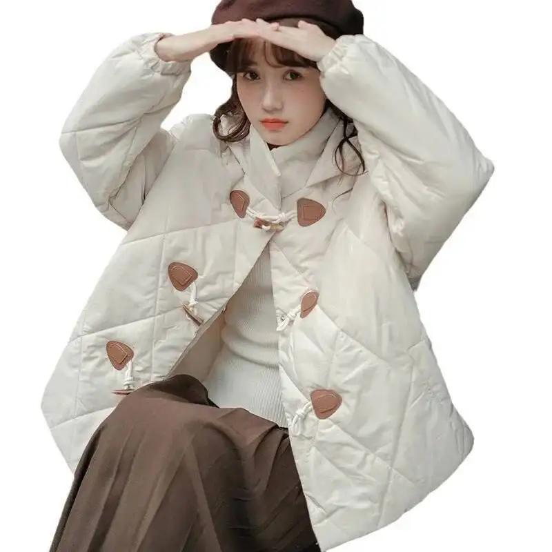 سترة قطنية سميكة صفراء للنساء معطف سترة كورية بأكمام طويلة لشتاء الكلية وصل حديثًا طراز فوفو