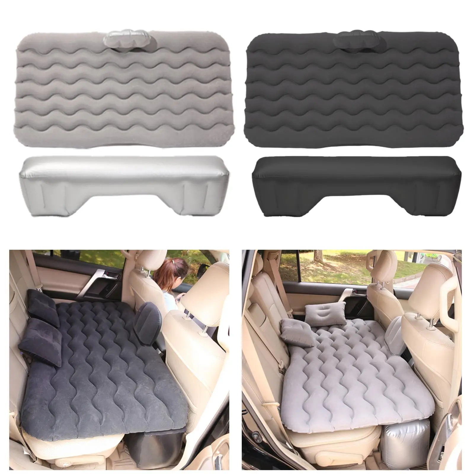 Inflatable Car Air Mattress with Pump Travel, Camping, Vacation Back Seat Blow-Up Sleeping Pad for Truck, SUV, Minivan