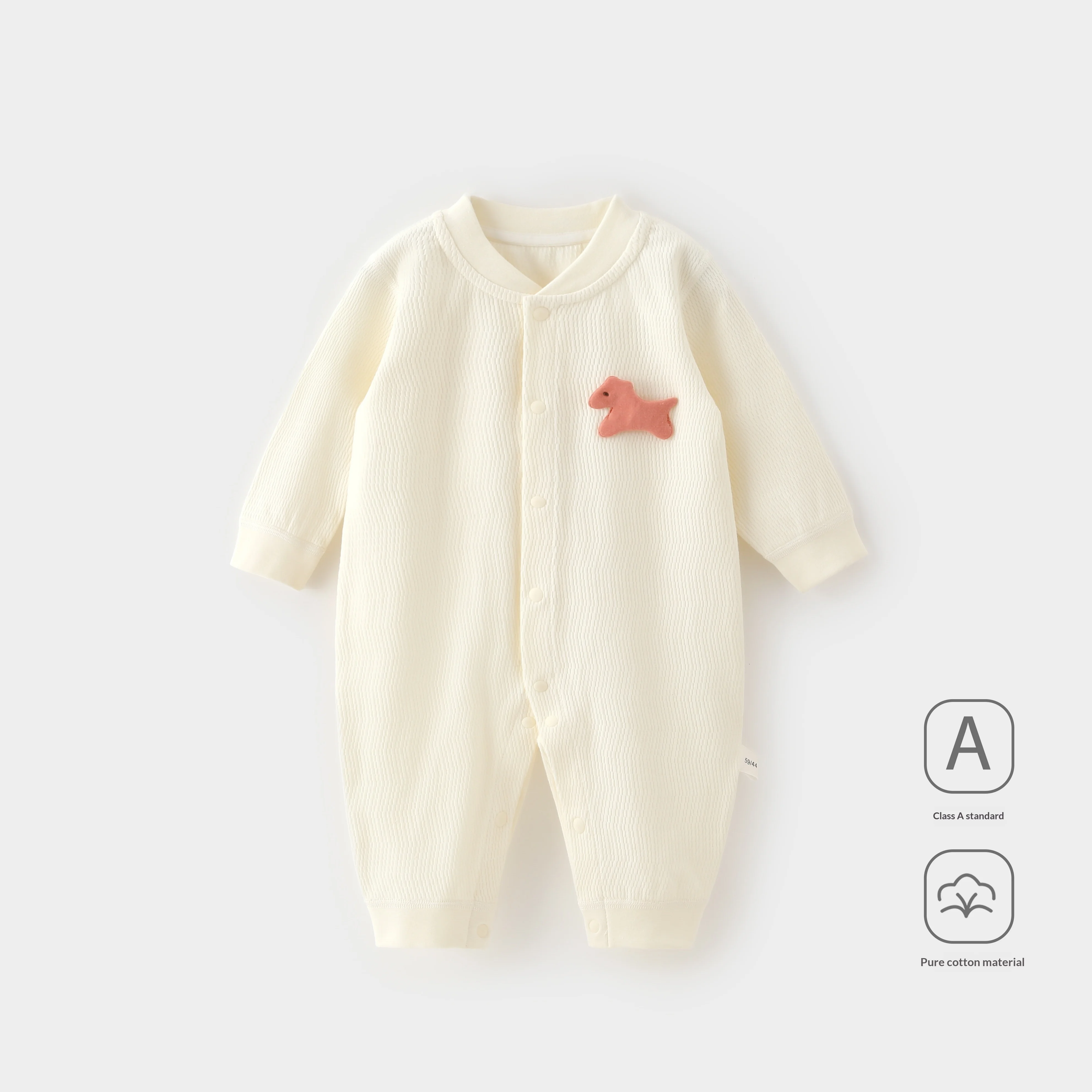 Long Sleeve Pure Cotton Onesie for Infants Baby Close-Fitting Versatile Home Crawling Suit Comfortable Soft Clothing for Toddler