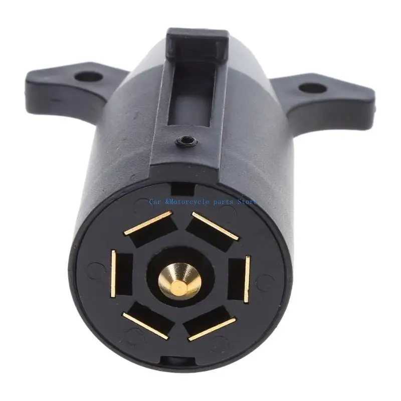 Y9UC 12V 7 Pin Trailer قابس كهربائي 7-Pole Wiring Connector محول أسود شاحنة التوصيل #2