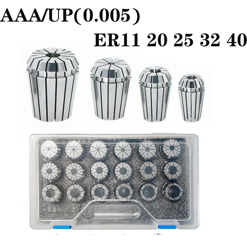 

ER11 ER16 ER20 ER25 ER32 ER40 Collet Chuck Spring Collet Chuck Set Suit A AA Grade for CNC Milling Tool Holder ER Collet Chuck