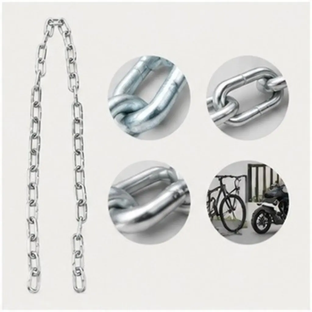 Heavy-Duty Galvanized Steel Bike Chain Lock – Smash & Pull Resistant, Smooth Surface for Motorcycle, Car, Door