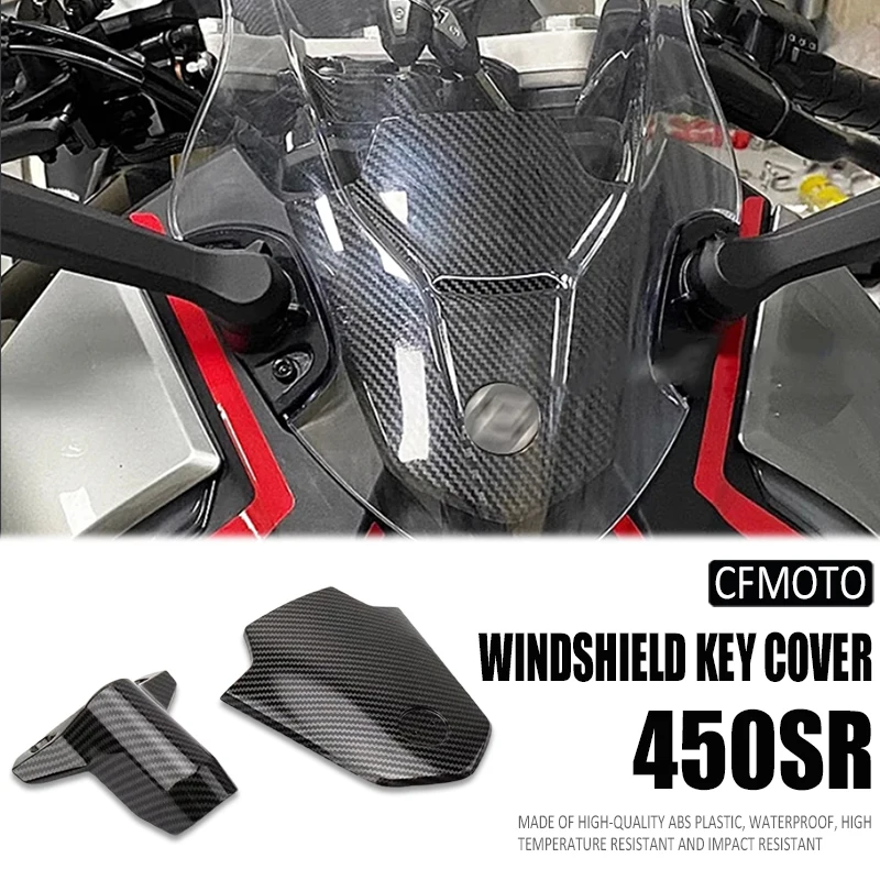 

450sr мотоциклетный передний обтекатель из углеродного волокна, дефлектор ветра, лобовое стекло для Cfmoto 450SR, декоративная крышка, корпус замочной скважины 2022-2023