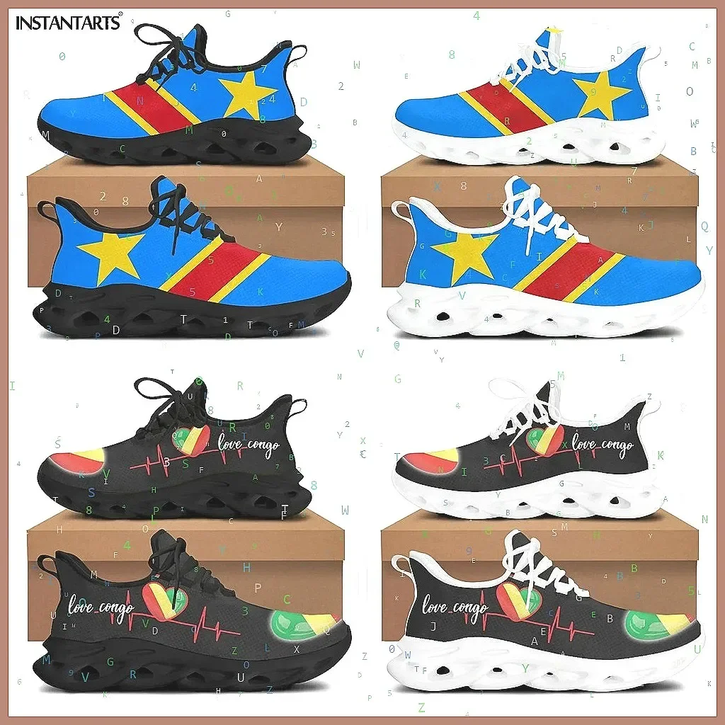 Republic of Congo Flag Men's Sneakers 2021 - Casual Lace-Up Shoes, Comfortable & Durable Flats for Men