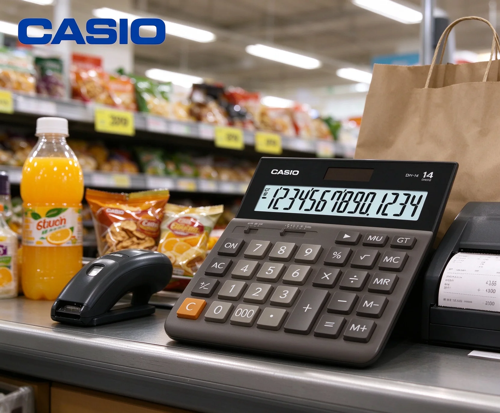 Casio DH12/14 Ledger Calculator Low Power Consumption Smooth Keystroke For Daily Workplace Data Tally MX12/120 AX12/120