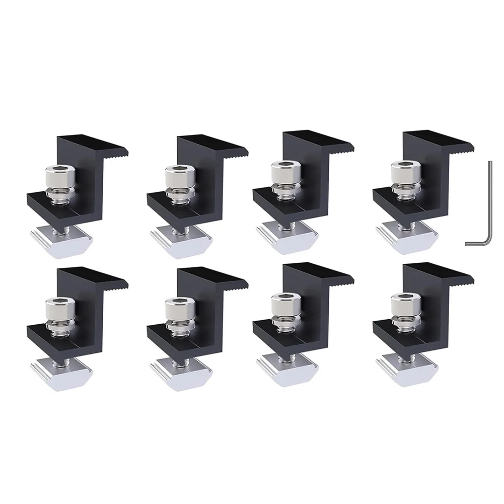 Convenient Solar Panel Clamp Holder Reliable Attachment Suitable for Various Surfaces 8pcs with M8 Slot Wrench