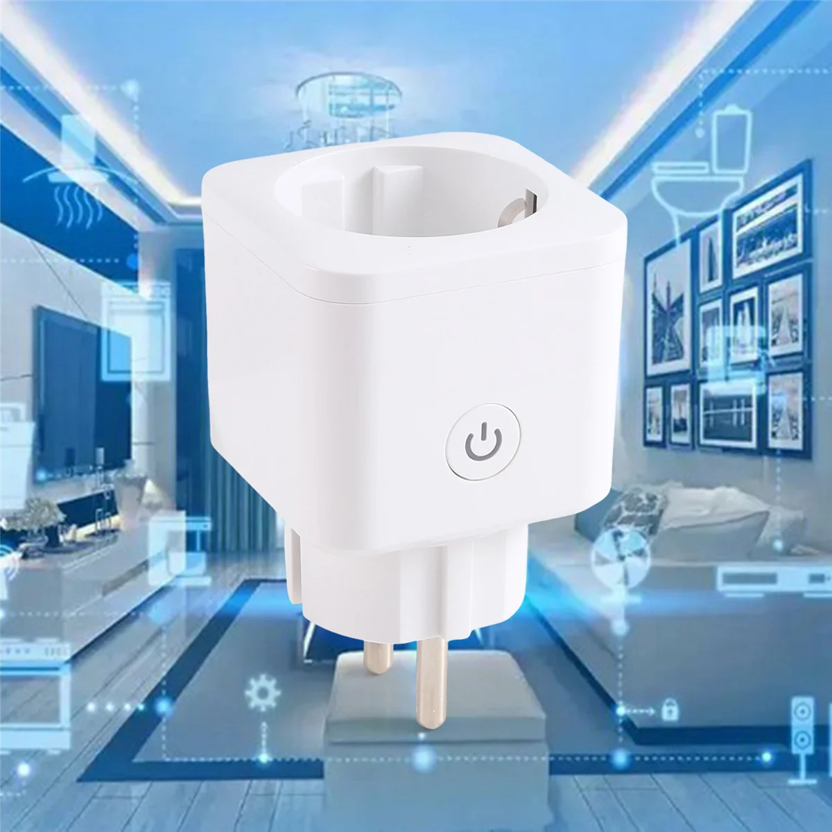 EU Plug 16A with Power Count GAU30fiti Wifi Smart Socket U Plug Mobile App Remote Control Timer Switch On/Off Switch