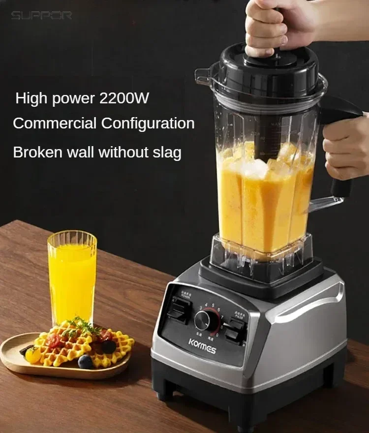 220V 2200W Heavy - Duty Commercial Blender: High - Power Fruit Mixer, Juicer, Food Processor, Ice Smoothies Blender & Crusher.