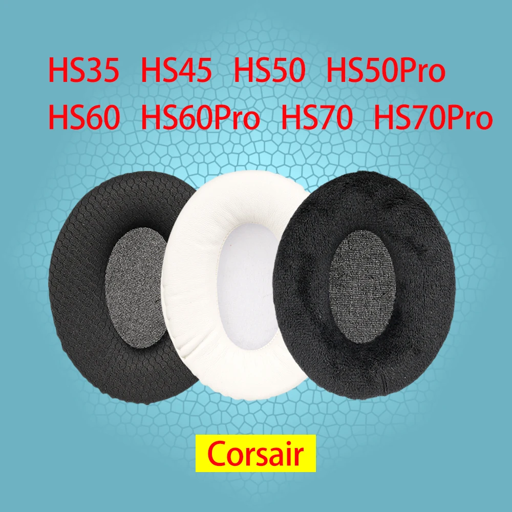 Schwarze Mesh-Velours-Ohrpolster für Corsair HS35 HS45 HS50 HS60 HS70 PRO Kopfhörer HS50Pro HS60Pro HS70Pro Ohrpolster Ersatz
